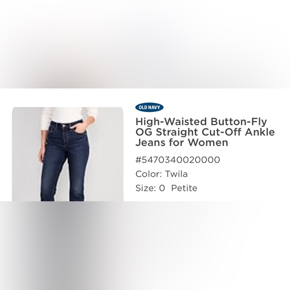 OG straight ankle jeans - high waisted - Old Navy, 0 Petite - Picture 3 of 8